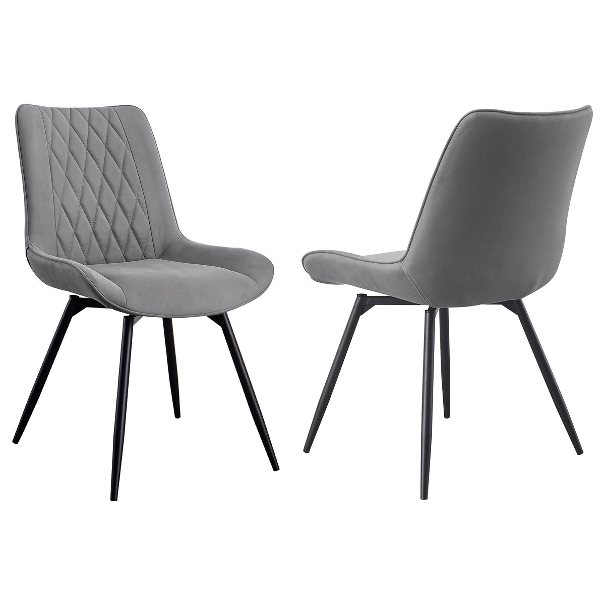 Orleans Furniture - Coaster - Diggs Upholstered Swivel Dining Side Chair Grey (Set of 2) - 193312