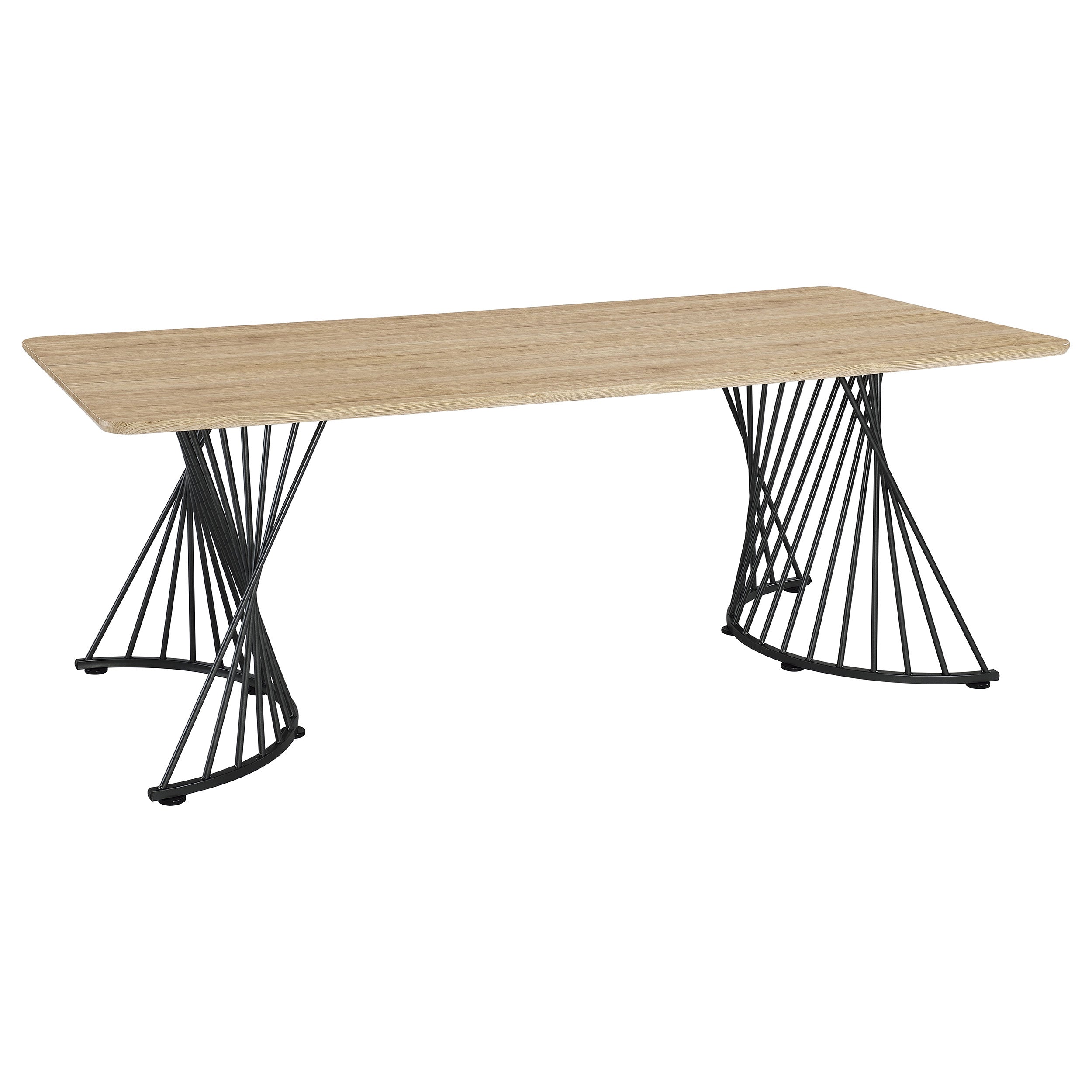 Orleans Furniture - Coaster - Altus 80-inch Composite Wood Dining Table Natural Oak - 193531