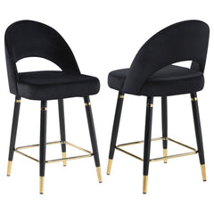 Orleans Furniture - Coaster - Lindsey Velvet Upholstered Counter Chair Black (Set of 2) - 193569