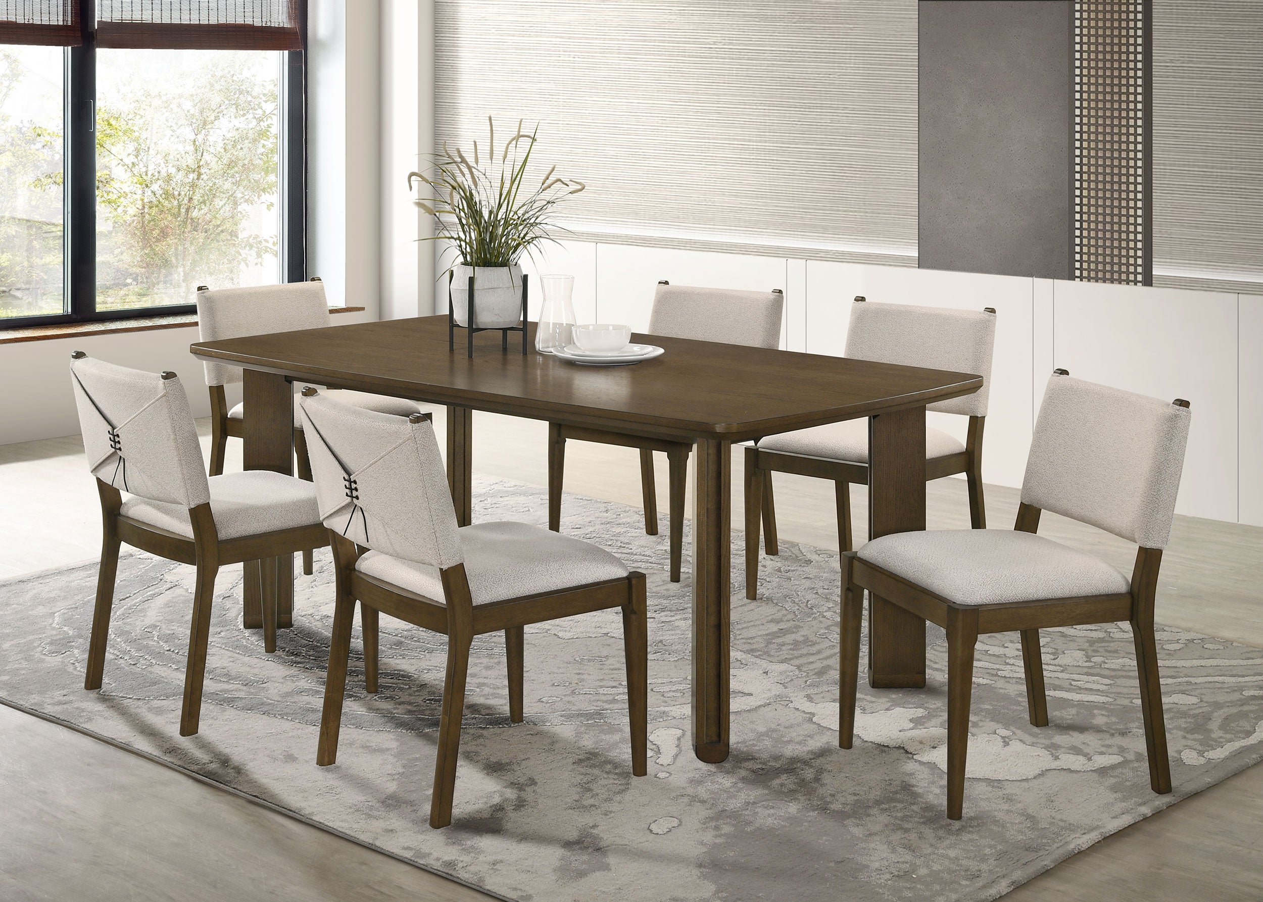 Orleans Furniture - Coaster - Ottowa 7-piece Rectangular Wood Dining Room Table Set Brown - 193661-S7