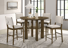 Orleans Furniture - Coaster - Ottowa 5-piece Round Counter Height Dining Room Set Brown - 193668-S5