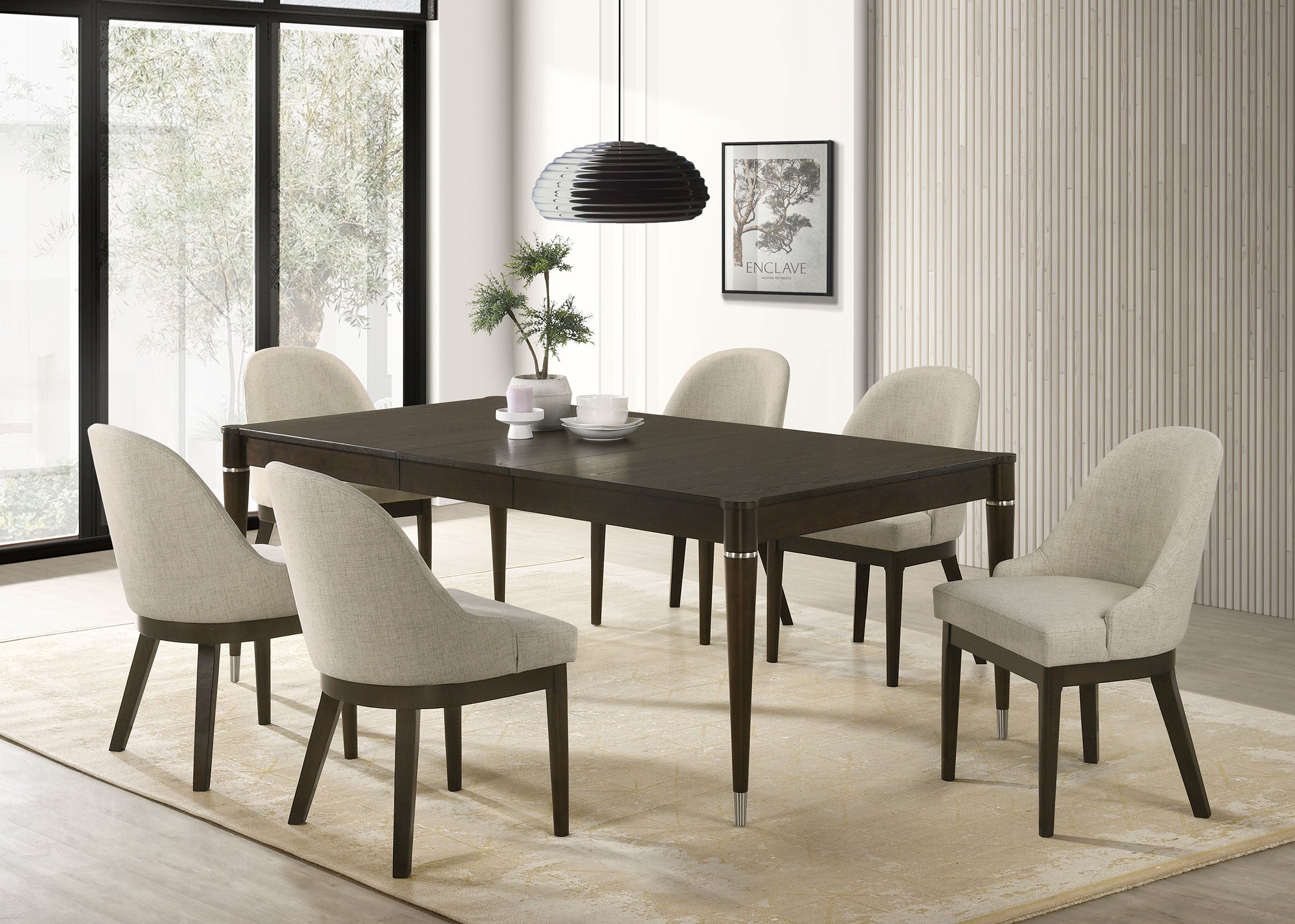 Orleans Furniture - Coaster - Reseda 7-piece Rectangular Dining Set Ash Brown - 193671-S7