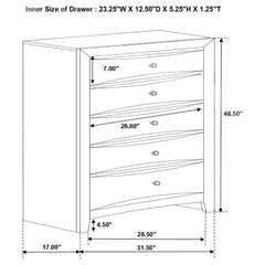 Briana 5-drawer Bedroom Chest Black