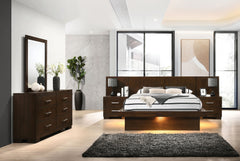 Orleans Furniture - Coaster - Jessica 5-piece Eastern King LED Bedroom Set Cappuccino - 200711KE-S5P