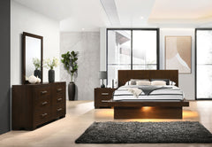 Orleans Furniture - Coaster - Jessica 4-piece Queen LED Bedroom Set Cappuccino - 200711Q-S4