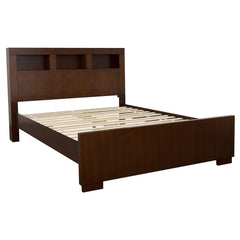 Orleans Furniture - Coaster - Jessica Wood Queen LED Storage Bookcase Bed Cappuccino - 200719Q