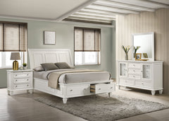Orleans Furniture - Coaster - Sandy Beach 4-piece Eastern King Bedroom Set Cream White - 201309KE-S4