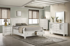 Orleans Furniture - Coaster - Sandy Beach 5-piece Eastern King Bedroom Set Cream White - 201309KE-S5