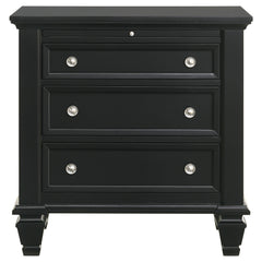 Sandy Beach 3-drawer Nightstand Black