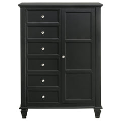 Sandy Beach 8-drawer Door Chest Black