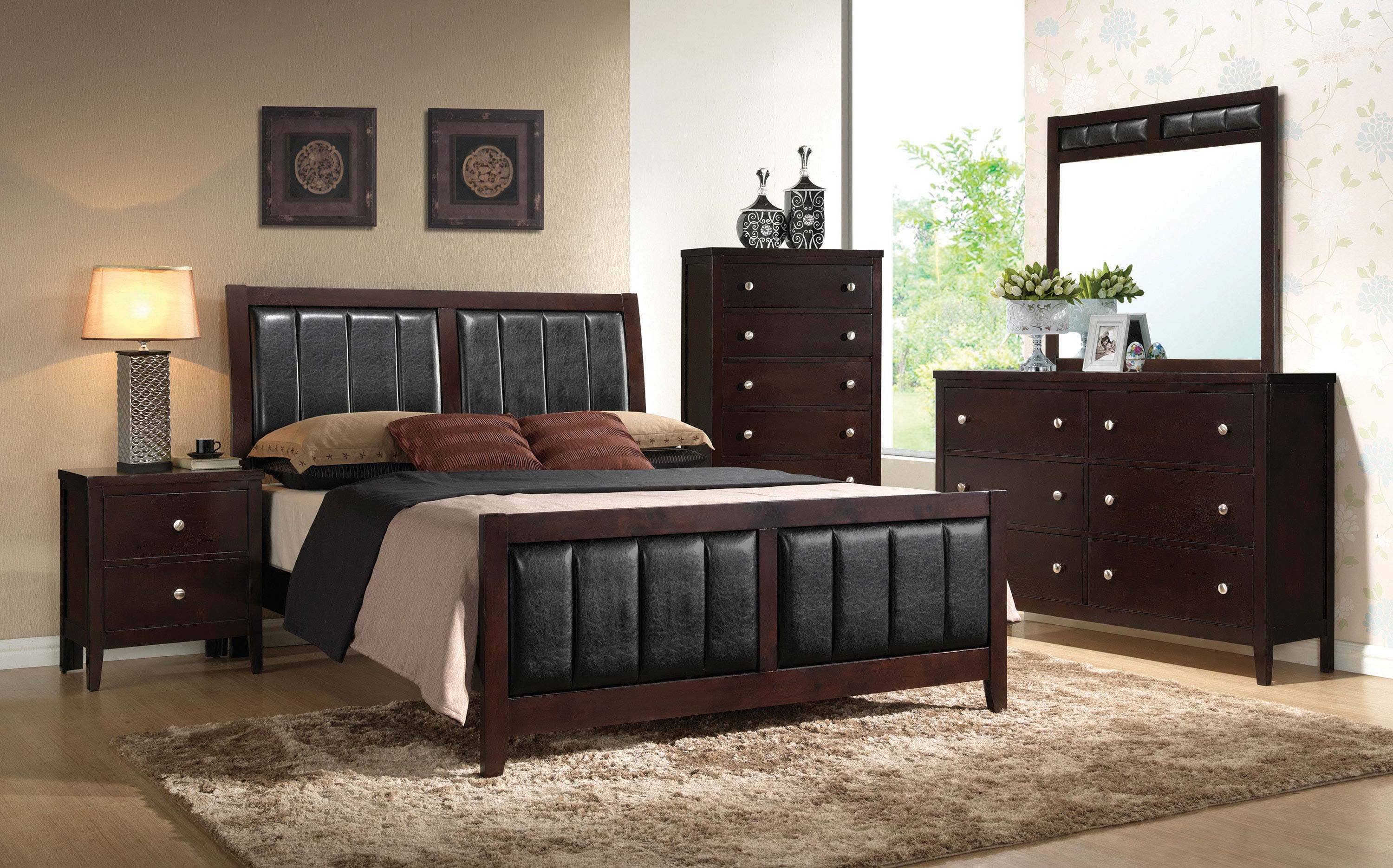 Orleans Furniture - Coaster - Carlton 4-piece California King Bedroom Set Cappuccino - 202091KW-S4