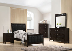 Orleans Furniture - Coaster - Carlton 5-piece Twin Bedroom Set Cappuccino - 202091T-S5