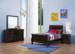 Orleans Furniture - Coaster - Louis Philippe 4-piece Twin Bedroom Set Cappuccino - 202411T-S4