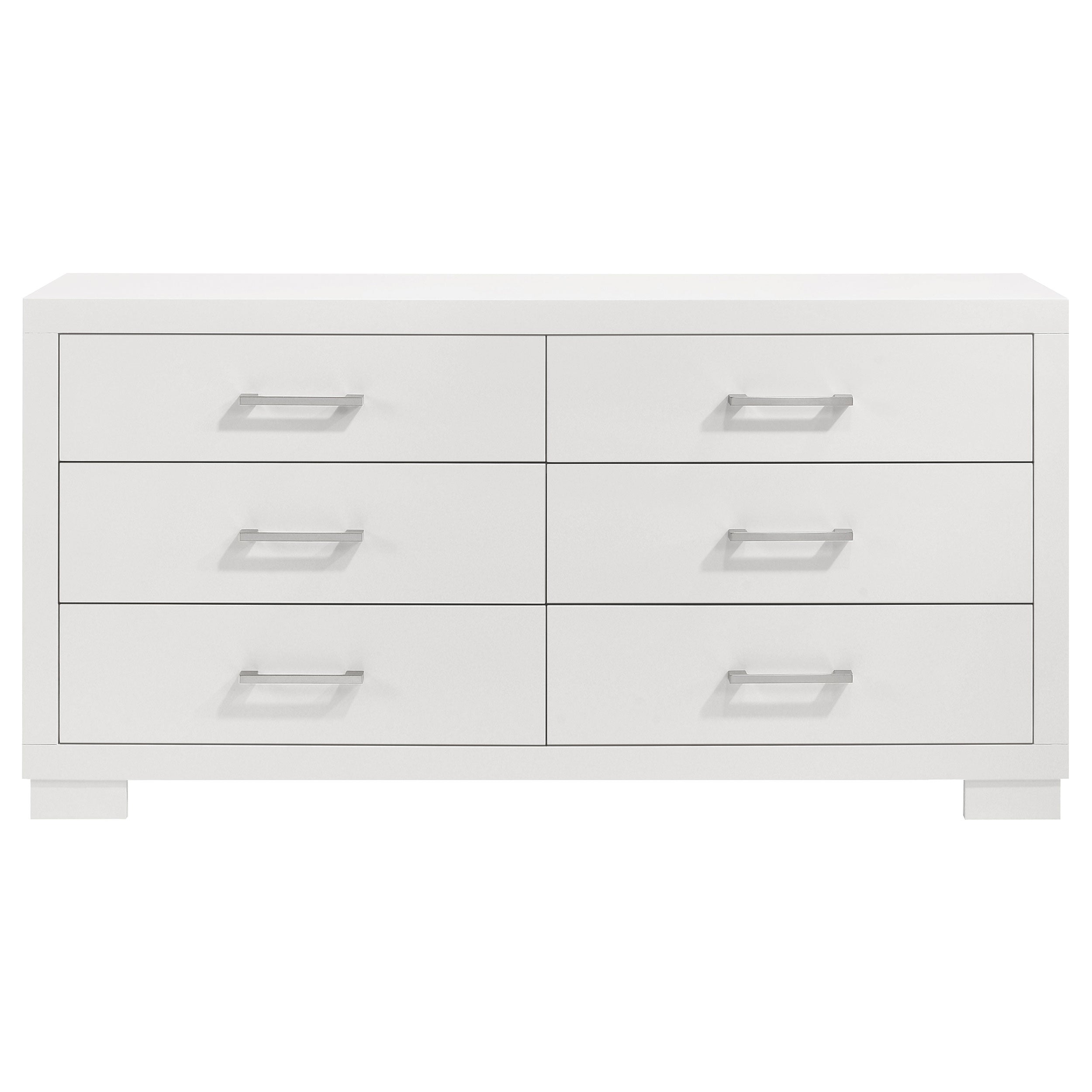 Jessica 4-piece Eastern King LED Bedroom Set Cream White