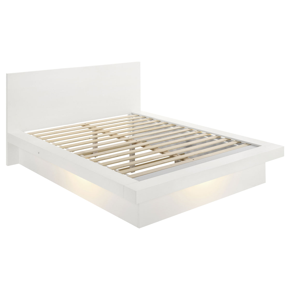 Orleans Furniture - Coaster - Jessica Wood Eastern King LED Panel Bed Snow White - 202990KE