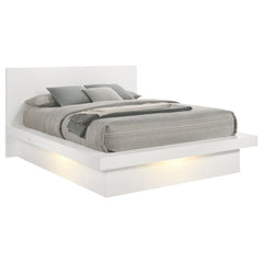 Orleans Furniture - Coaster - Jessica Wood Queen LED Panel Bed Snow White - 202990Q