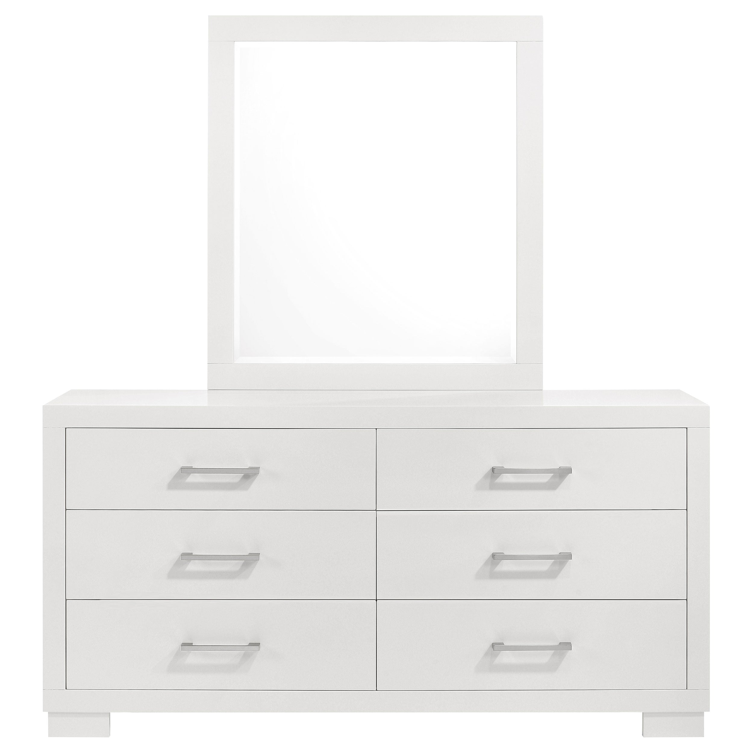 Jessica 6-drawer Dresser with Mirror Cream White