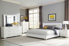 Orleans Furniture - Coaster - Felicity 5-piece California King Bedroom Set White Gloss - 203500KW-S5