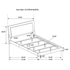 Felicity Wood California King LED Panel Bed White High Gloss