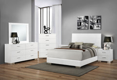 Orleans Furniture - Coaster - Felicity 6-piece Queen Bedroom Set White High Gloss - 203501Q-S6