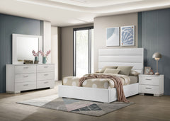 Orleans Furniture - Coaster - Felicity 4-piece Twin Bedroom Set White High Gloss - 203511T-S4