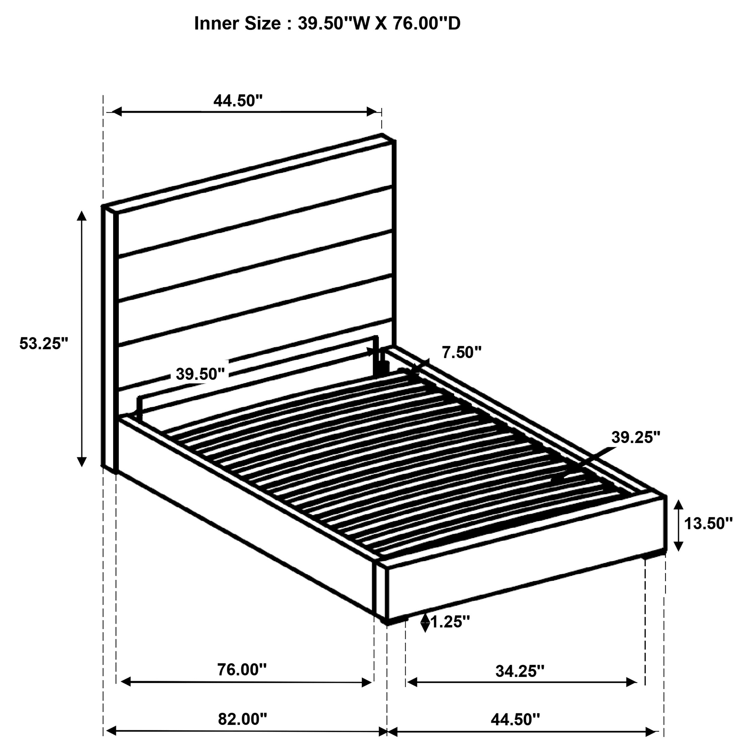 Orleans Furniture - Coaster - Felicity 53-inch Upholstered Twin Platform Bed White - 203511T
