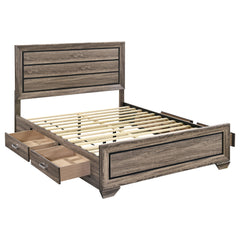 Orleans Furniture - Coaster - Kauffman Wood Queen Storage Panel Bed Washed Taupe - 204190Q