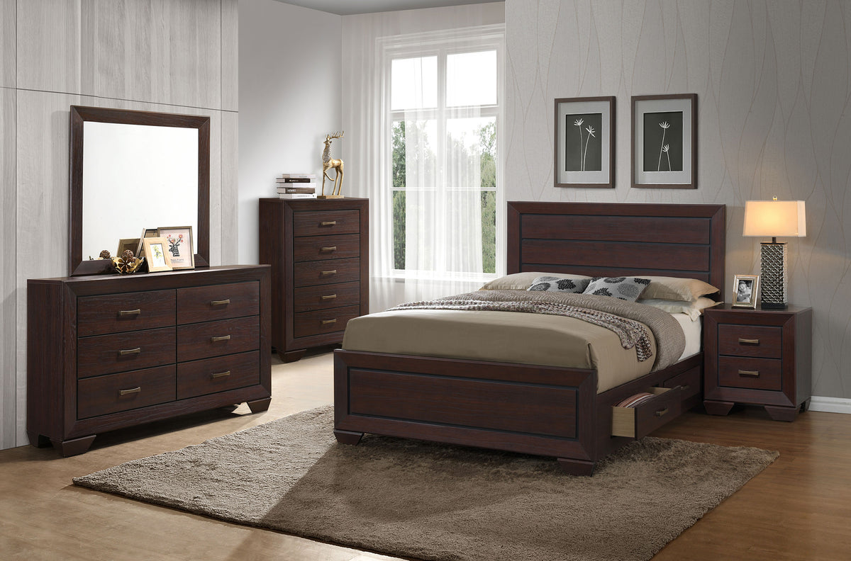 Orleans Furniture - Coaster - Kauffman 5-piece Eastern King Bedroom Set Dark Cocoa - 204390KE-S5