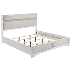 Orleans Furniture - Coaster - Miranda 54-inch Upholstered Eastern King Panel Bed White - 205110KE