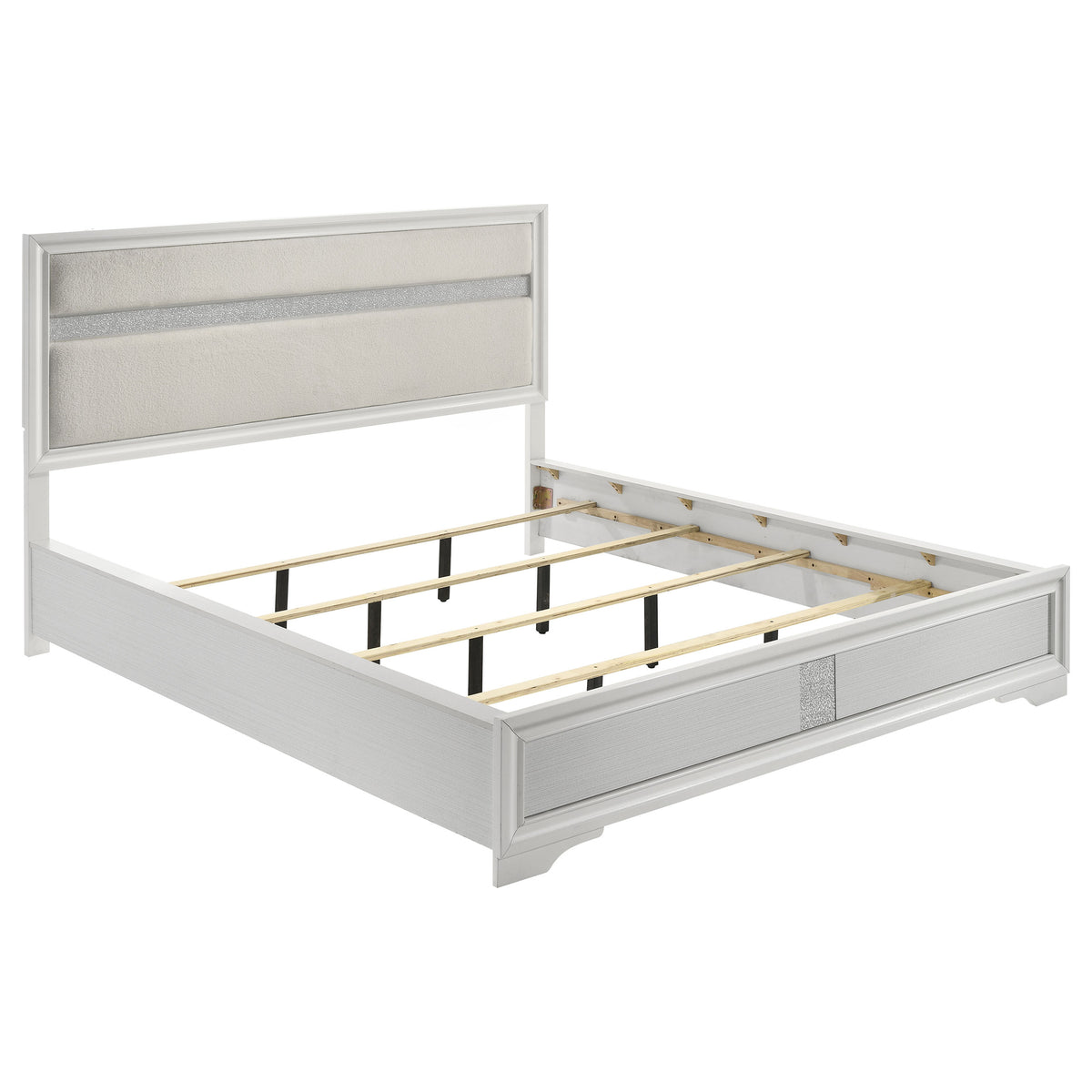 Orleans Furniture - Coaster - Miranda 54-inch Upholstered California King Panel Bed White - 205110KW