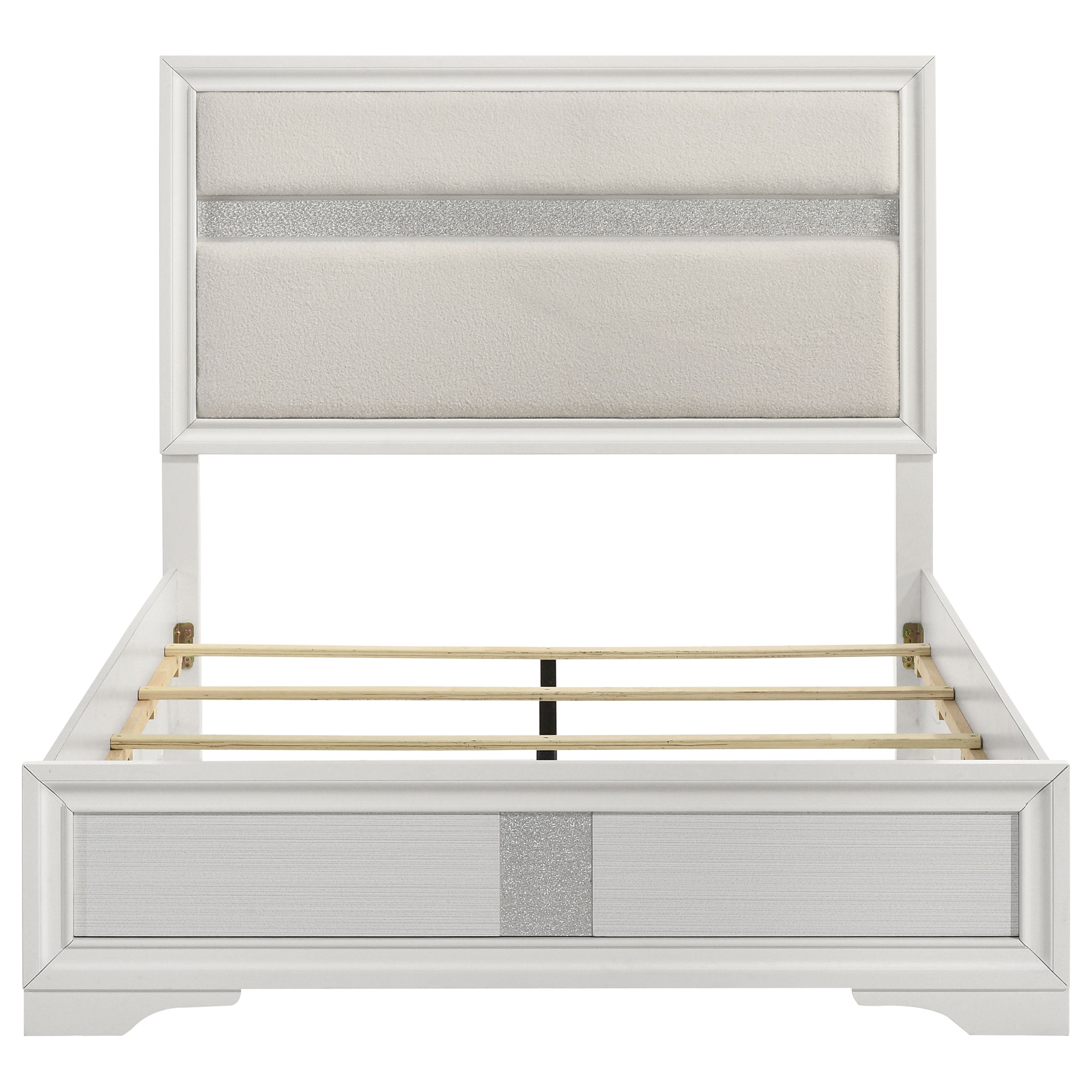 Miranda 54-inch Upholstered Queen Panel Bed White