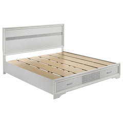 Orleans Furniture - Coaster - Miranda 51-inch Wood Eastern King Storage Panel Bed White - 205111KE