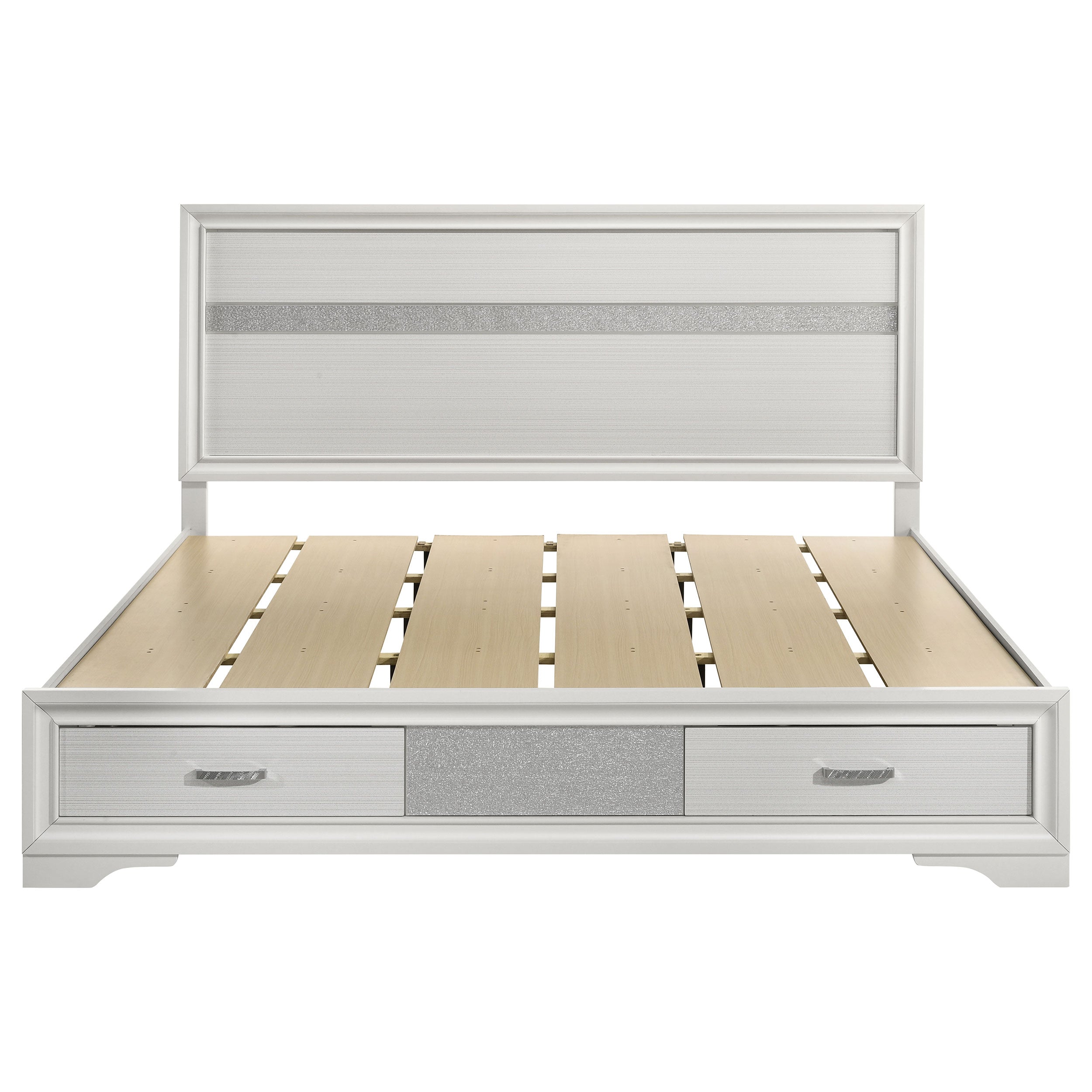 Miranda 51-inch Wood California King Storage Panel Bed White