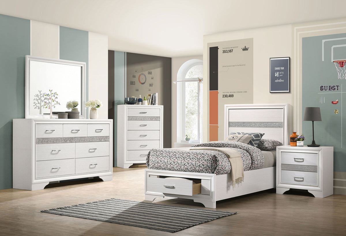 Orleans Furniture - Coaster - Miranda 5-piece Twin Bedroom Set White - 205111T-S5