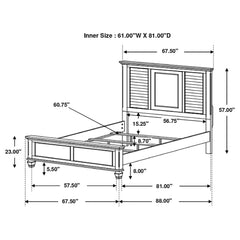 Franco Wood Queen Panel Bed Distressed White