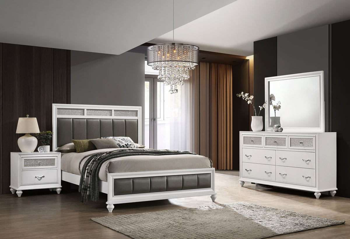Orleans Furniture - Coaster - Barzini 4-piece Queen Bedroom Set White - 205891Q-S4