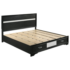 Orleans Furniture - Coaster - Miranda 51-inch Wood Eastern King Storage Panel Bed Black - 206361KE