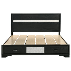 Miranda 51-inch Wood Eastern King Storage Panel Bed Black