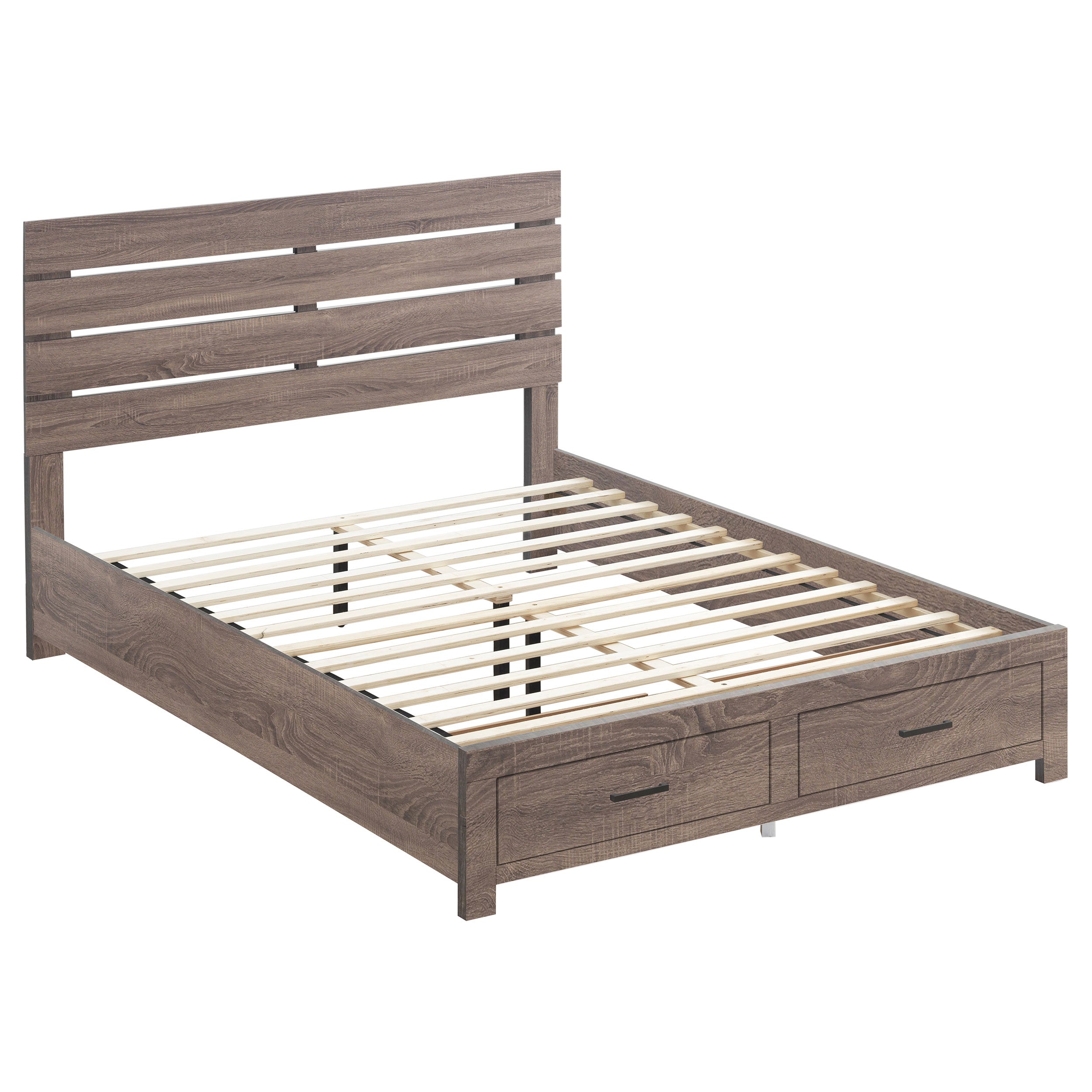 Orleans Furniture - Coaster - Brantford Wood Queen Storage Panel Bed Barrel Oak - 207040Q