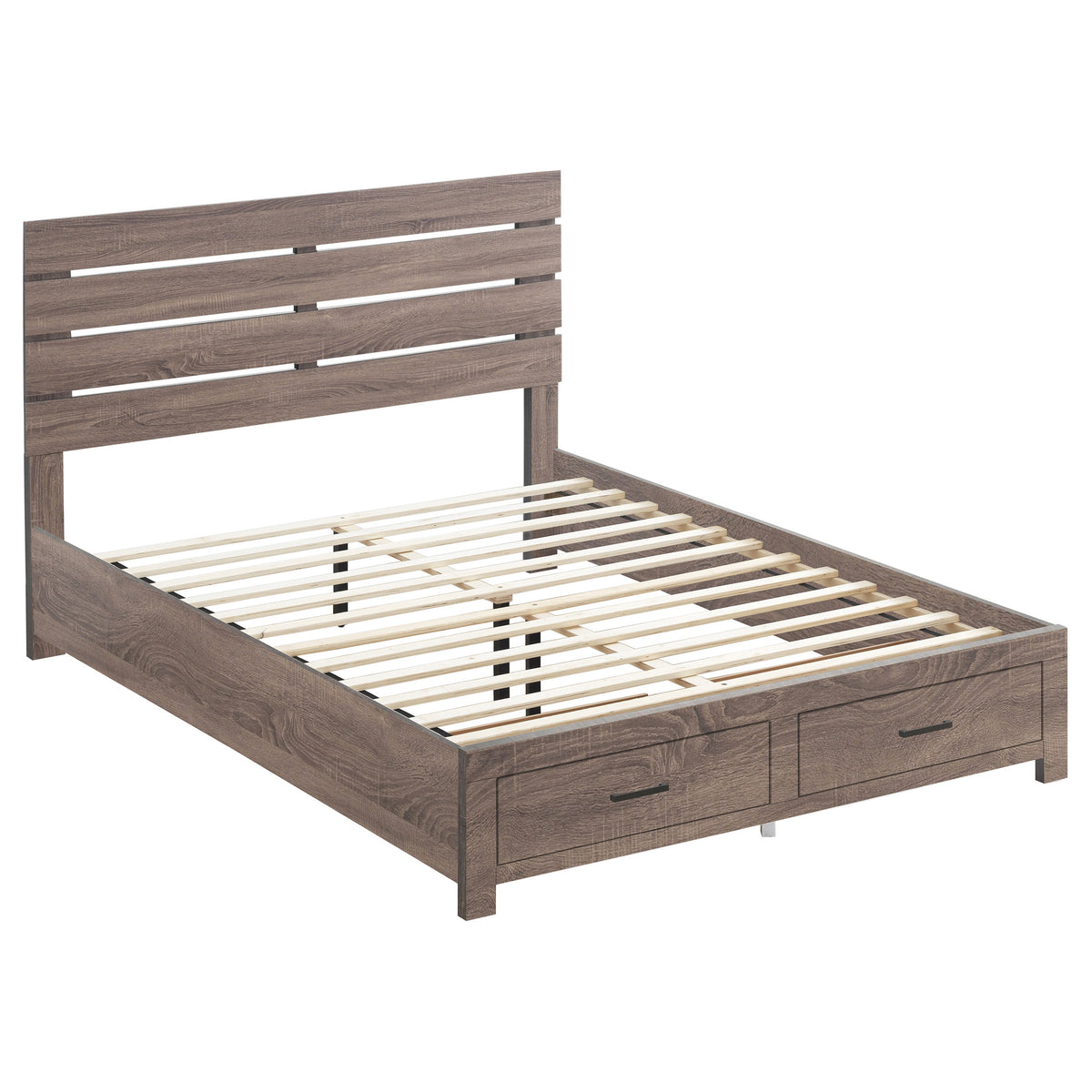 Orleans Furniture - Coaster - Brantford Wood Queen Storage Panel Bed Barrel Oak - 207040Q
