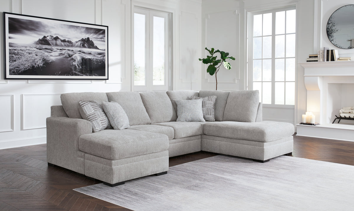 Orleans Furniture - Ashley Furniture - Gabyleigh Sectional - RAF 2-Piece Sectional with Chaise / Nickel - 20904S2