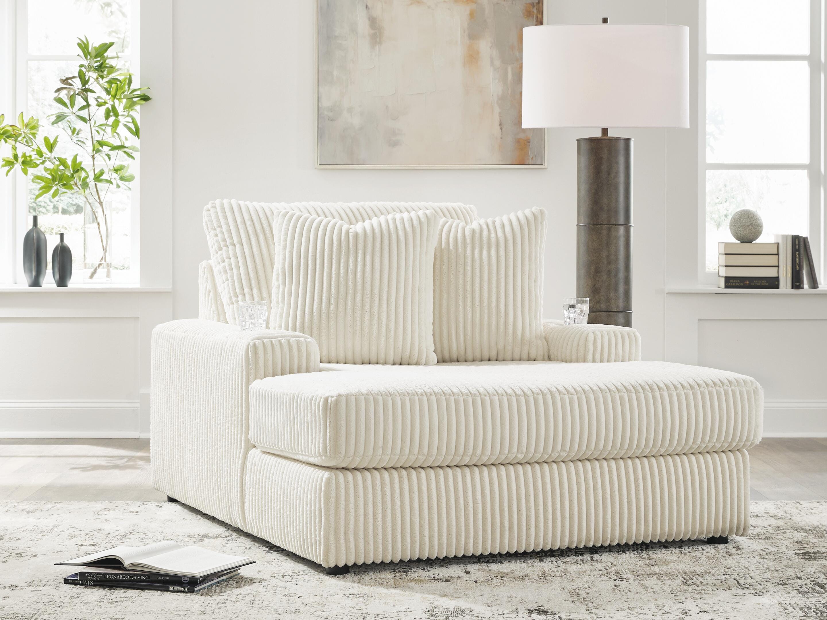 Orleans Furniture - Ashley Furniture - Lindyn Living Room - Chaise / Ivory - 2110415