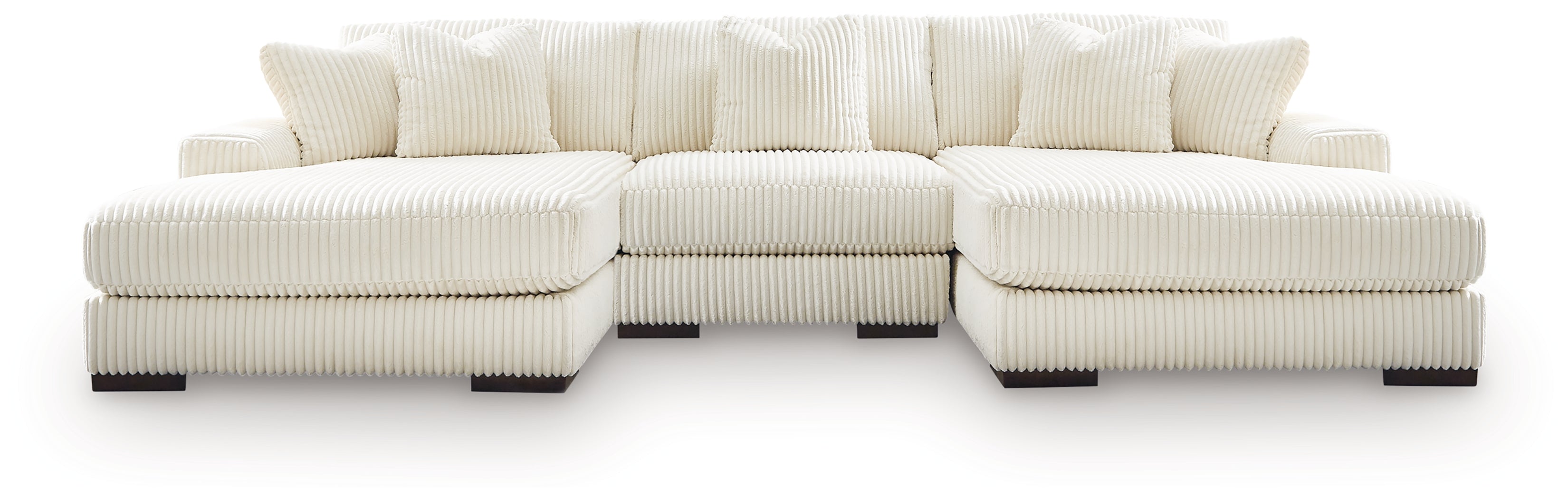 Orleans Furniture - Ashley Furniture - Lindyn Sectional - RAF 3-Piece Sectional with Double Chaise / Ivory - 21104S18