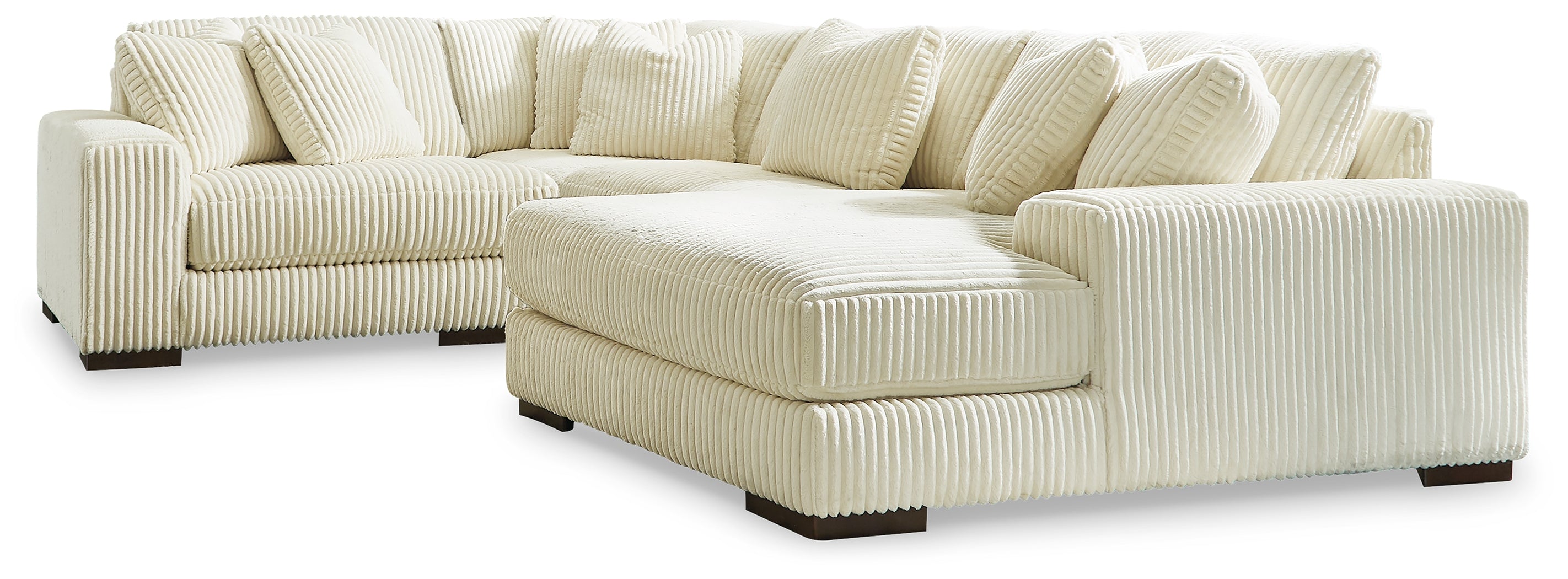 Orleans Furniture - Ashley Furniture - Lindyn Sectional - RAF 4-Piece Sectional with Chaise / Ivory - 21104S15