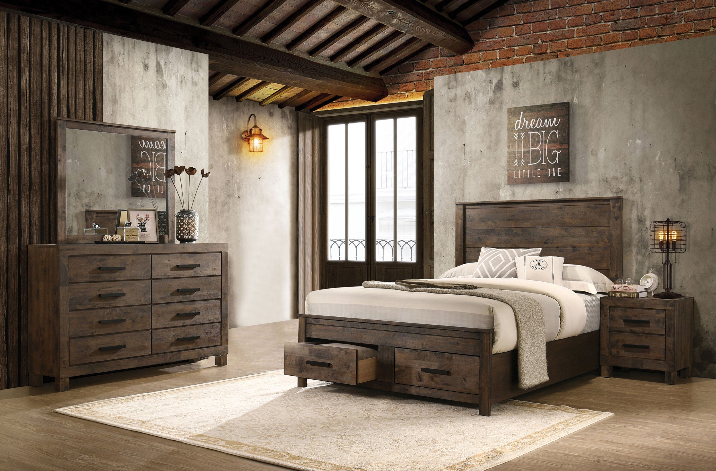 Orleans Furniture - Coaster - Woodmont 4-piece Eastern King Bedroom Set Golden Brown - 222631KE-S4