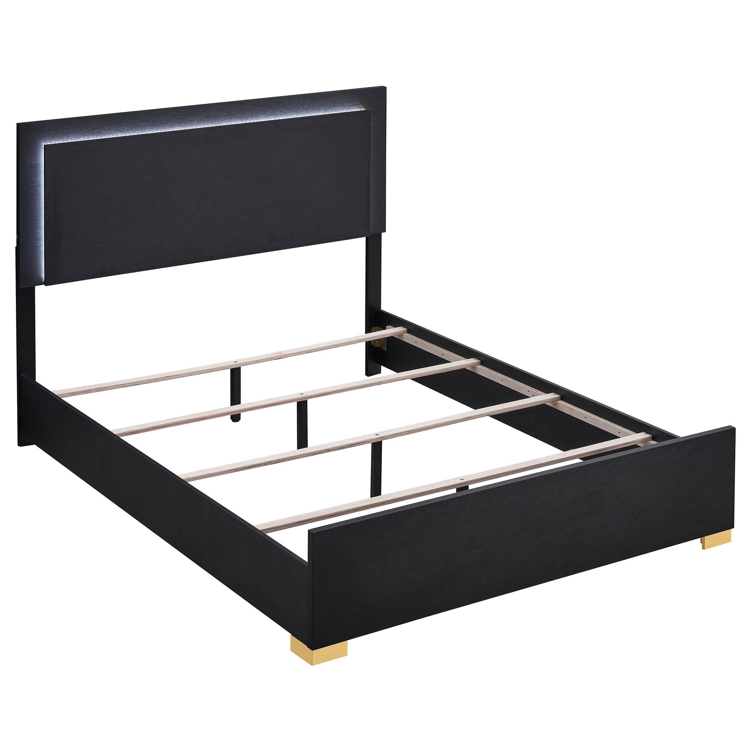 Orleans Furniture - Coaster - Marceline Wood Full LED Panel Bed Black - 222831F