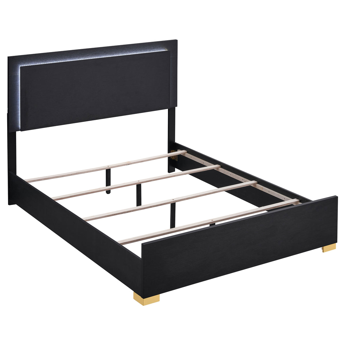 Orleans Furniture - Coaster - Marceline Wood Full LED Panel Bed Black - 222831F