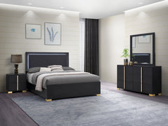 Orleans Furniture - Coaster - Marceline 4-piece Eastern King Bedroom Set Black - 222831KE-S4