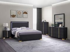 Orleans Furniture - Coaster - Marceline 5-piece Eastern King Bedroom Set Black - 222831KE-S5