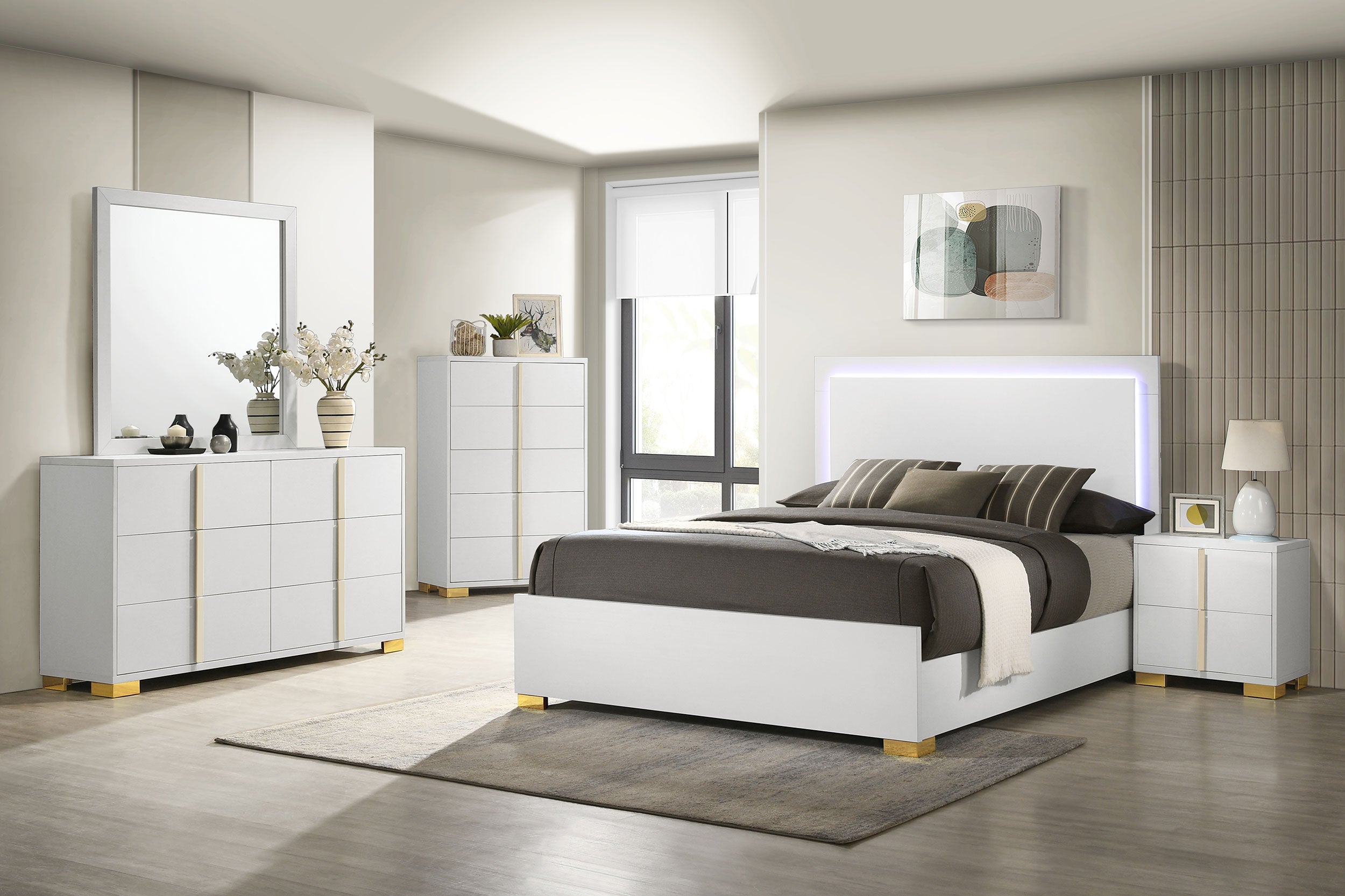 Orleans Furniture - Coaster - Marceline 5-piece Full Bedroom Set White - 222931F-S5